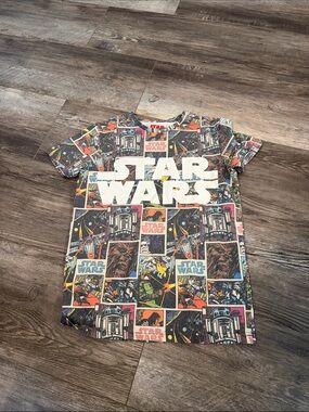 M&S Star Wars White Logo All-Over Comic Panel Kids Tee